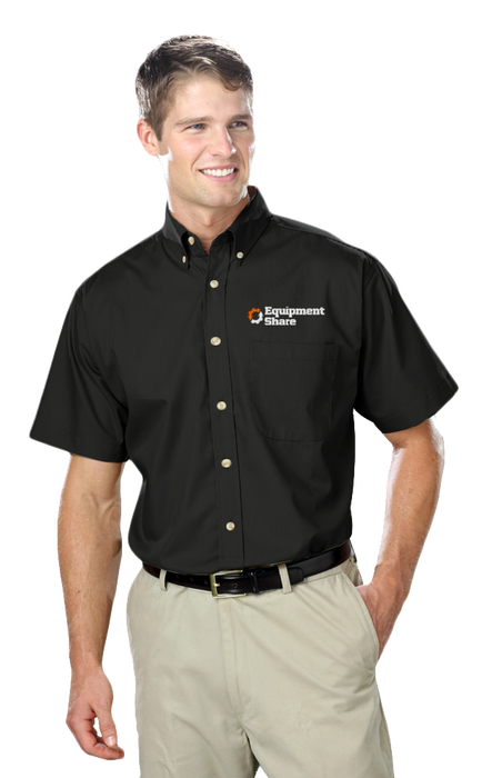 Men's S/S SuperBlend Poplin Shirt with Bone Buttons in Extended Sizes