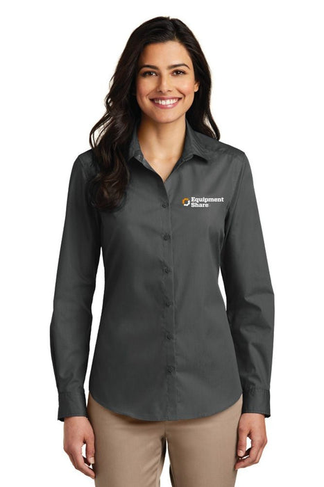 Port Authority® Ladies Long Sleeve Carefree Poplin Shirt - Made to Order