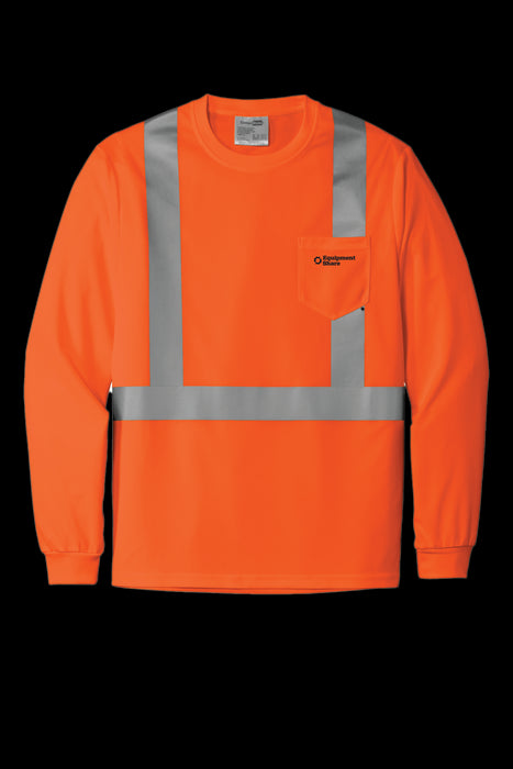 ES CornerStone ANSI 107 Class 2 Mesh Long Sleeve Tee Orange