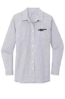 Ladies Broadcloth Gingham Easy Care Shirt