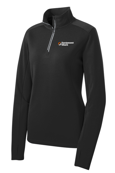 Sport-Tek Ladies Sport-Wick Textured 1/4 Zip Pullover