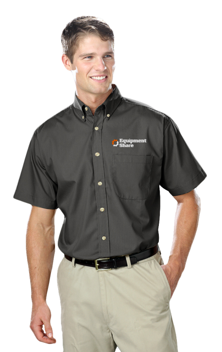 Men's S/S SuperBlend Poplin Shirt with Bone Buttons in Extended Sizes
