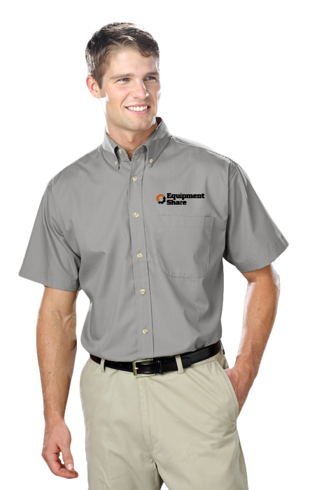 Men's S/S SuperBlend Poplin Shirt with Bone Buttons in Extended Sizes