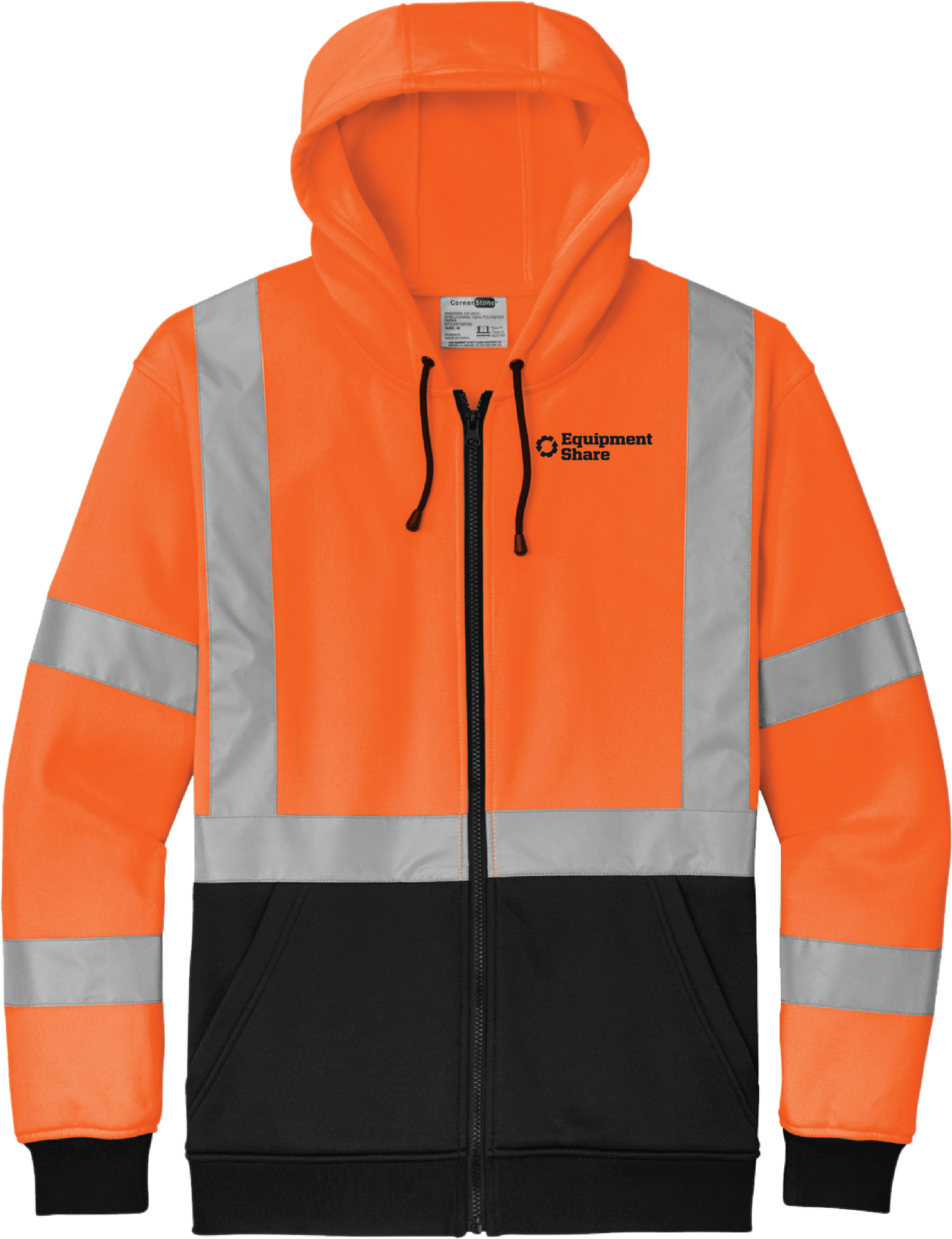 EquipmentShare - CornerStone A107 Class 3 Heavy-Duty Fleece Full-Zip Hoodie