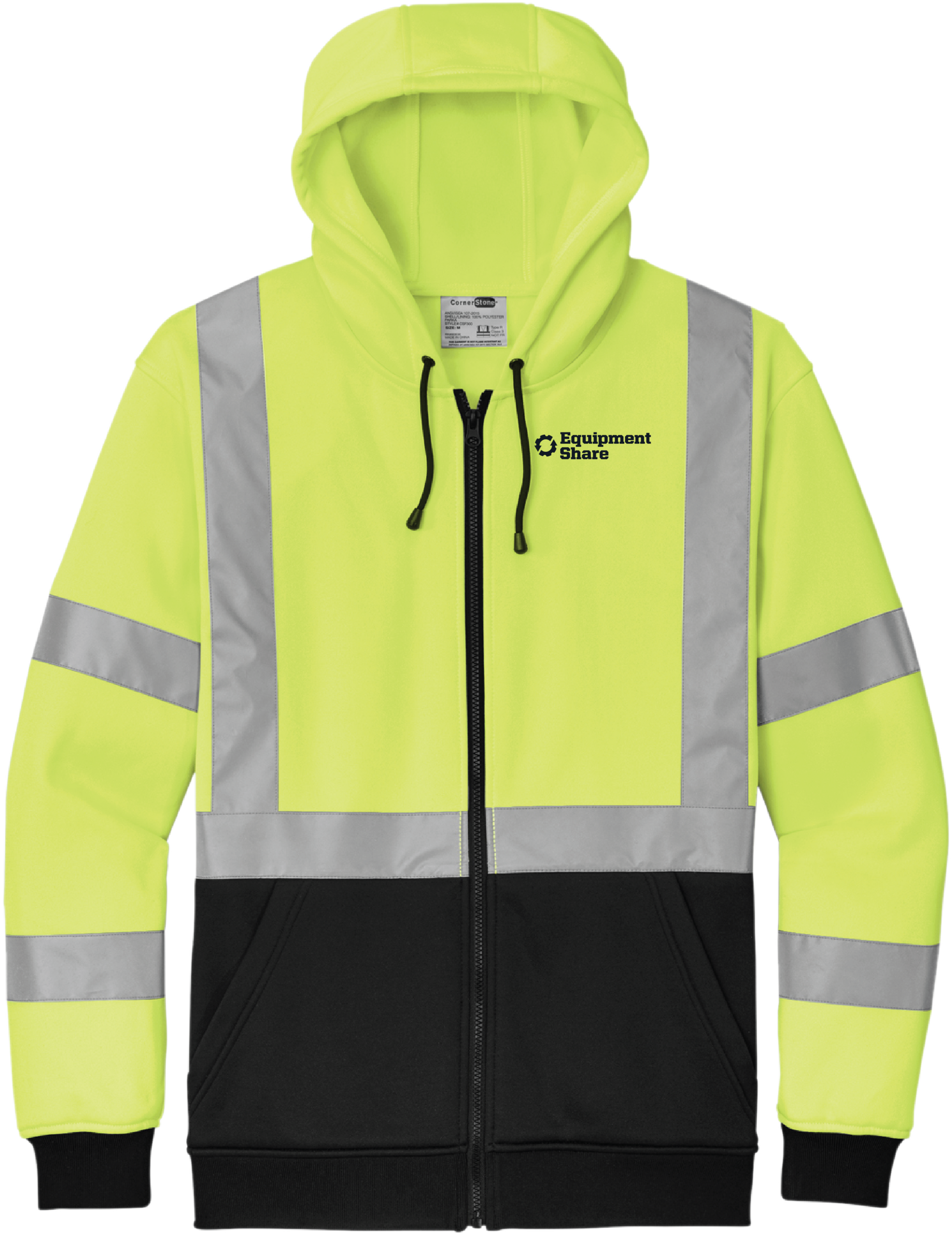 EquipmentShare - CornerStone A107 Class 3 Heavy-Duty Fleece Full-Zip Hoodie