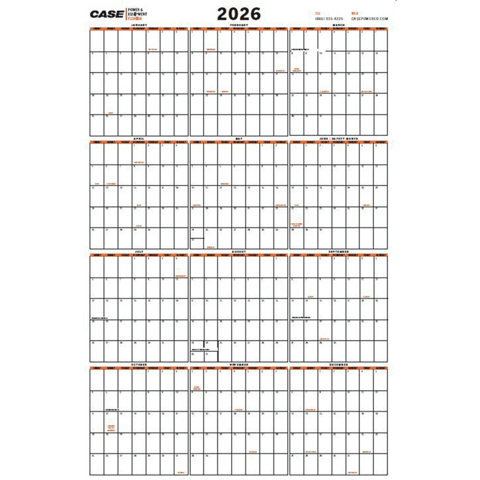 2026 CPEFL Dry Erase 12 Month Wall Calendar
