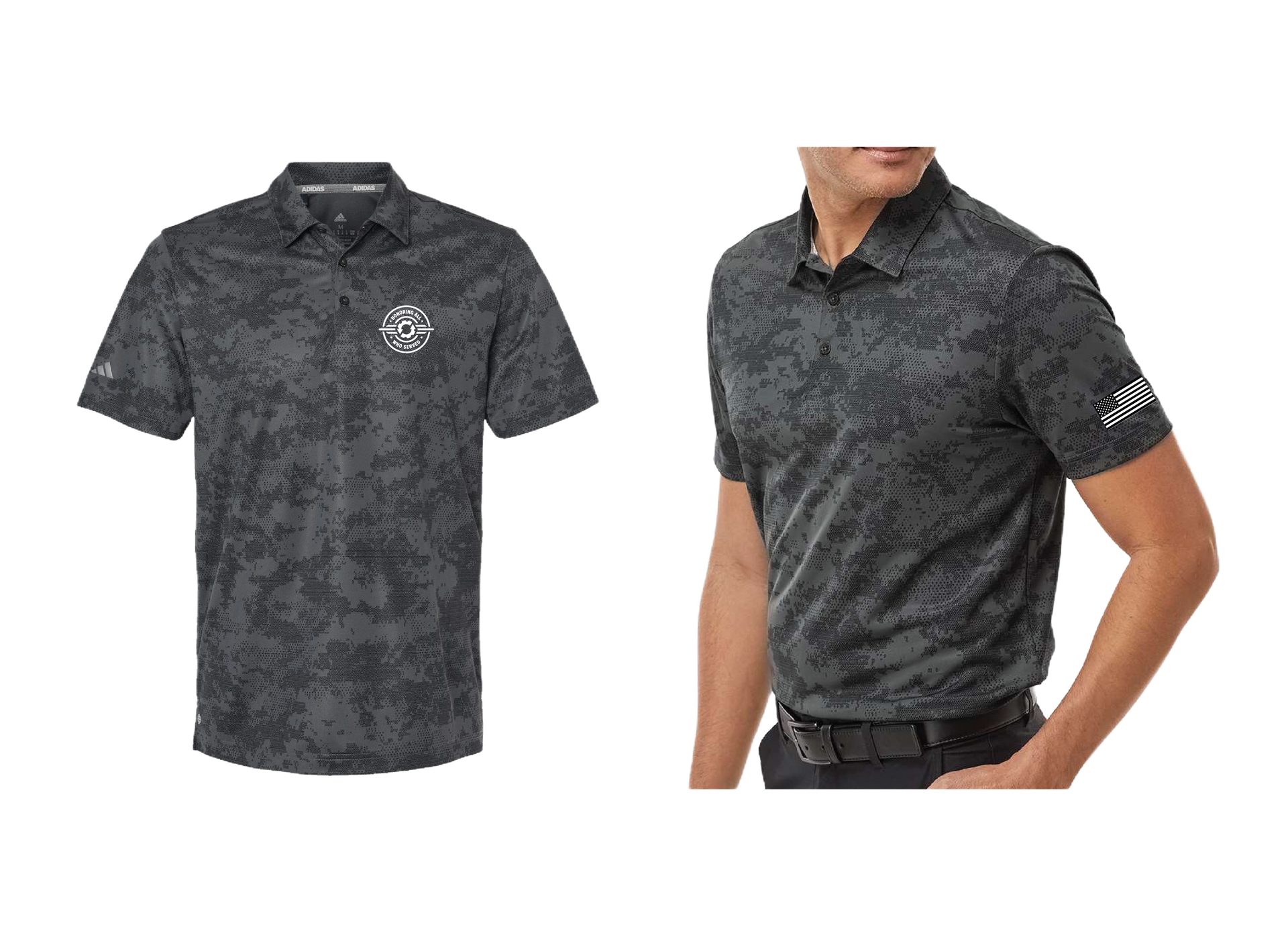EquipmentShare Veteran Supporter Adidas Camo Polo