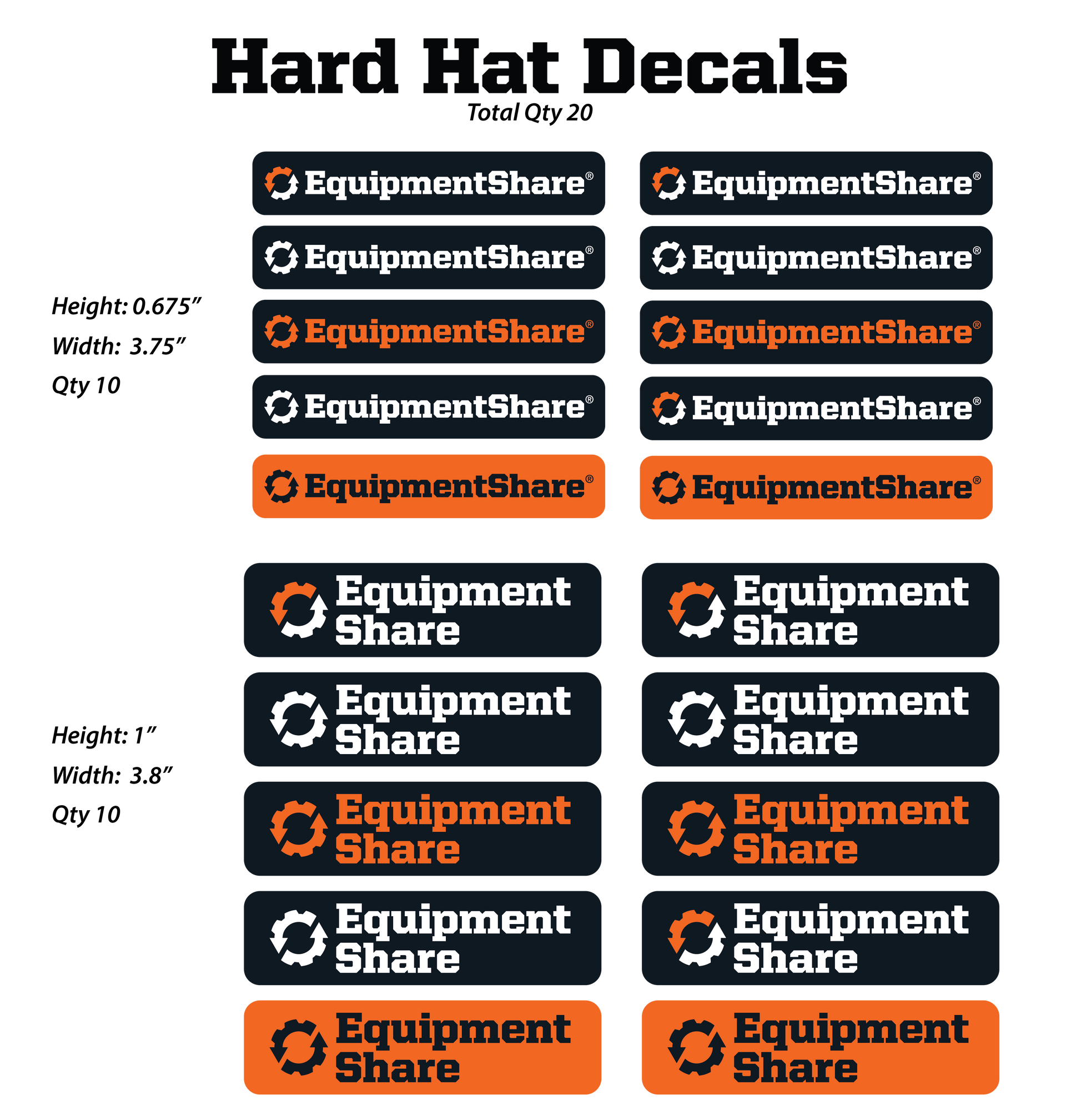 Hard Hat Stickers (Pack of 20)