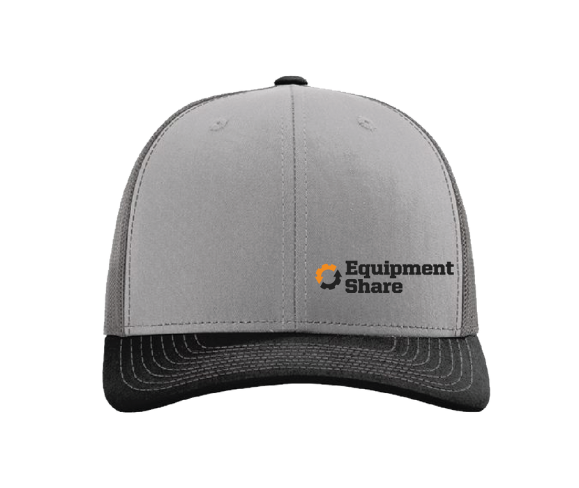 Richardson 112 Trucker Cap with Black/Orange Equipment Share Logo