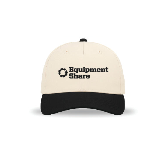 EquipmentShare Cream/Black 5 Panel Snapback Hat