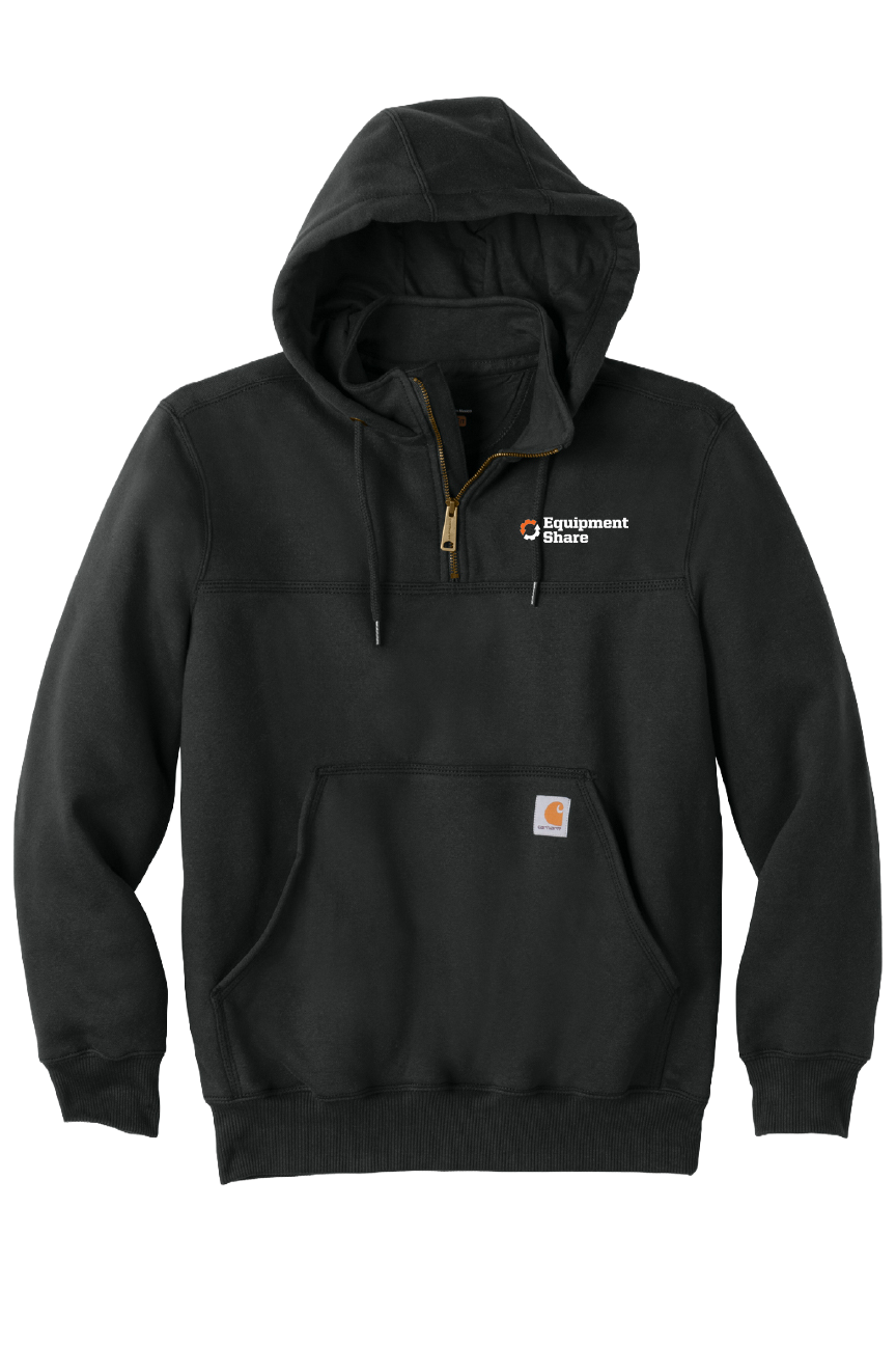 Carhartt Rain Defender Paxton Heavyweight Hooded Zip Mock Sweatshirt - Black