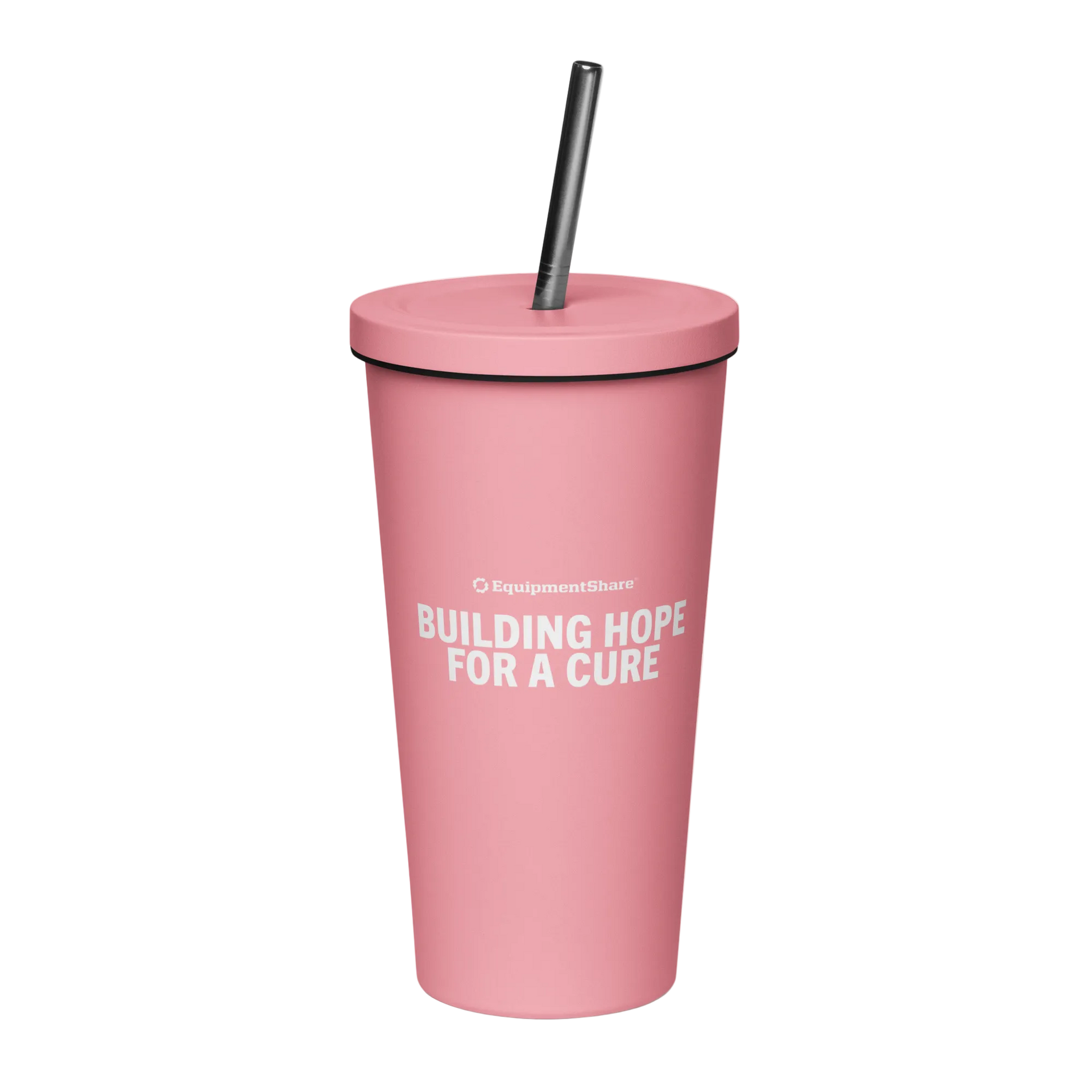 ES Breast Cancer Insulated tumbler with a straw