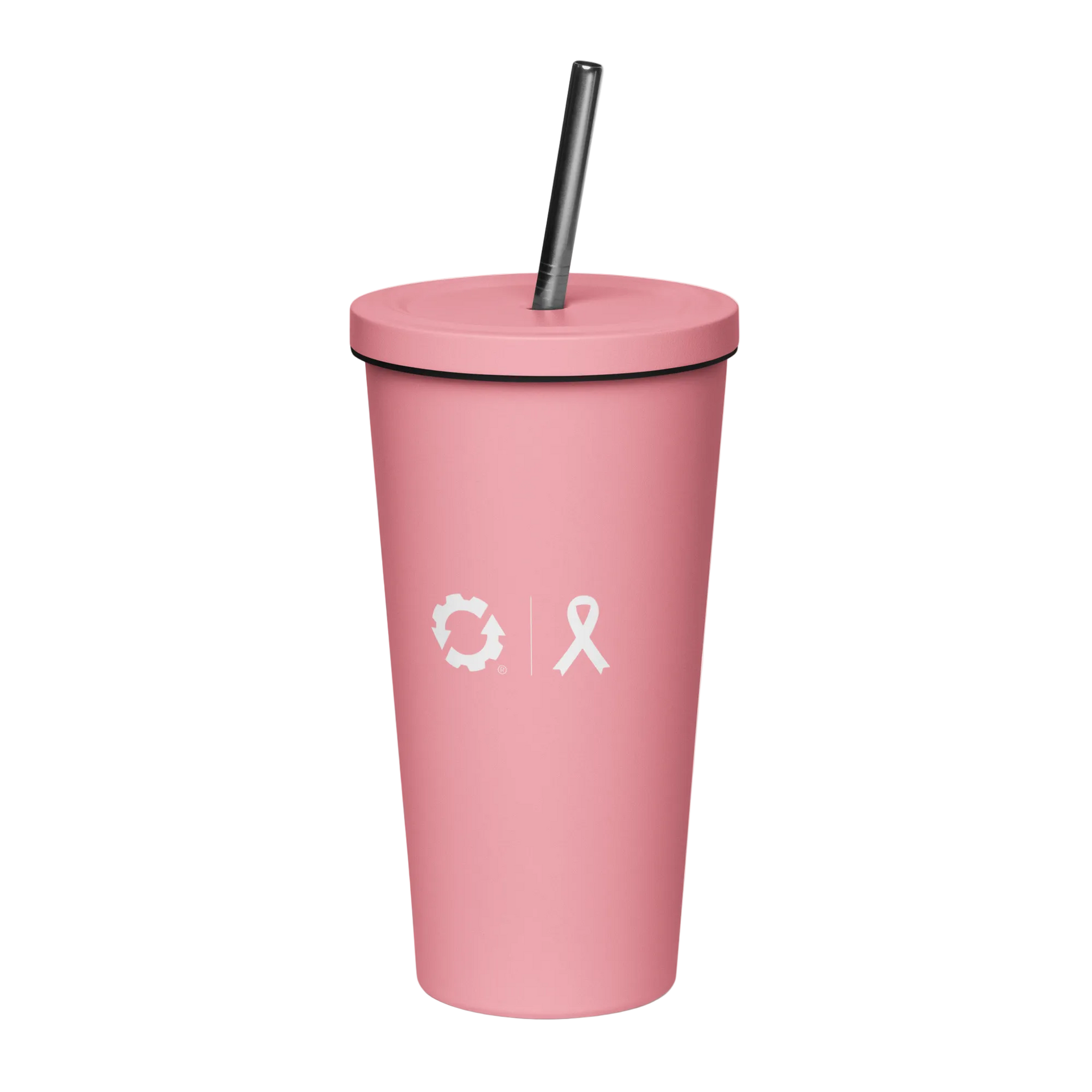 ES Breast Cancer Insulated tumbler with a straw