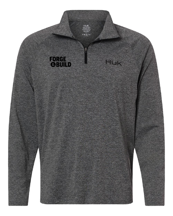 HUK Men's Airweight Heather Quarter-Zip Pullover