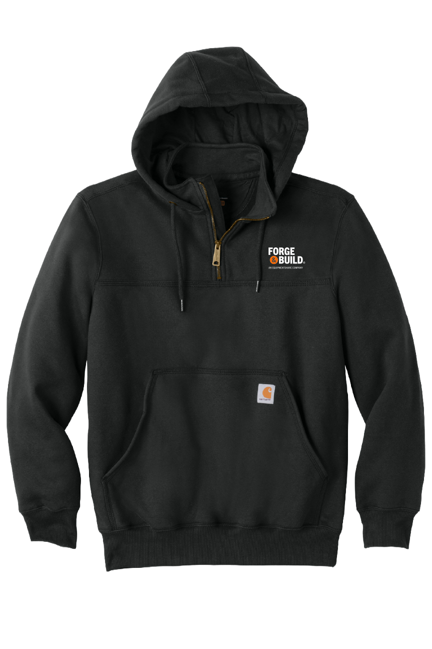 Carhartt Rain Defender Paxton Heavyweight Hooded Zip Mock Sweatshirt - Black