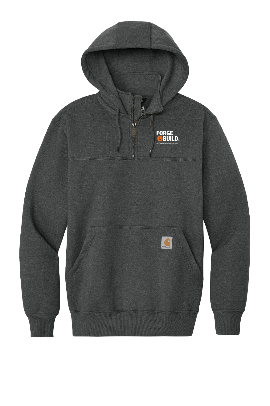 Carhartt Rain Defender Paxton Heavyweight Hooded Zip Mock Sweatshirt - Carbon Heather
