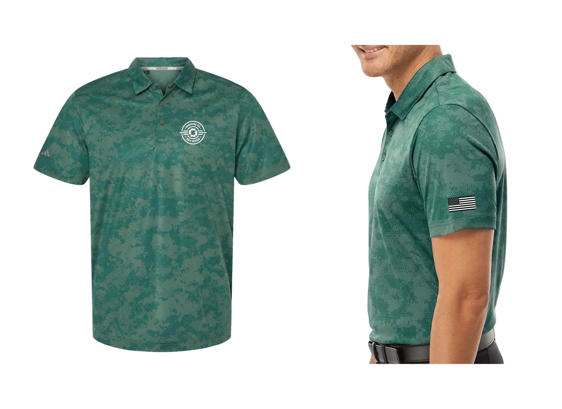 EquipmentShare Veteran Supporter Adidas Camo Polo