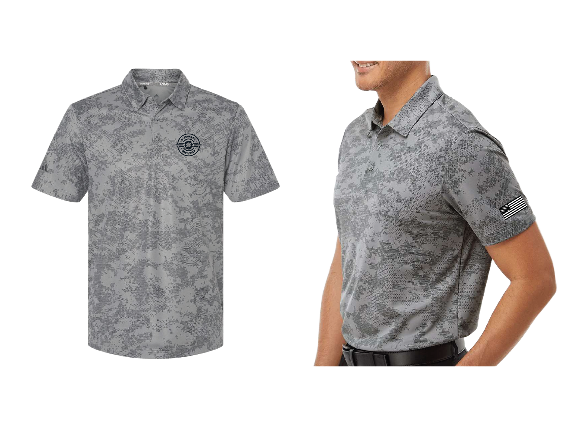 EquipmentShare Veteran Supporter Adidas Camo Polo
