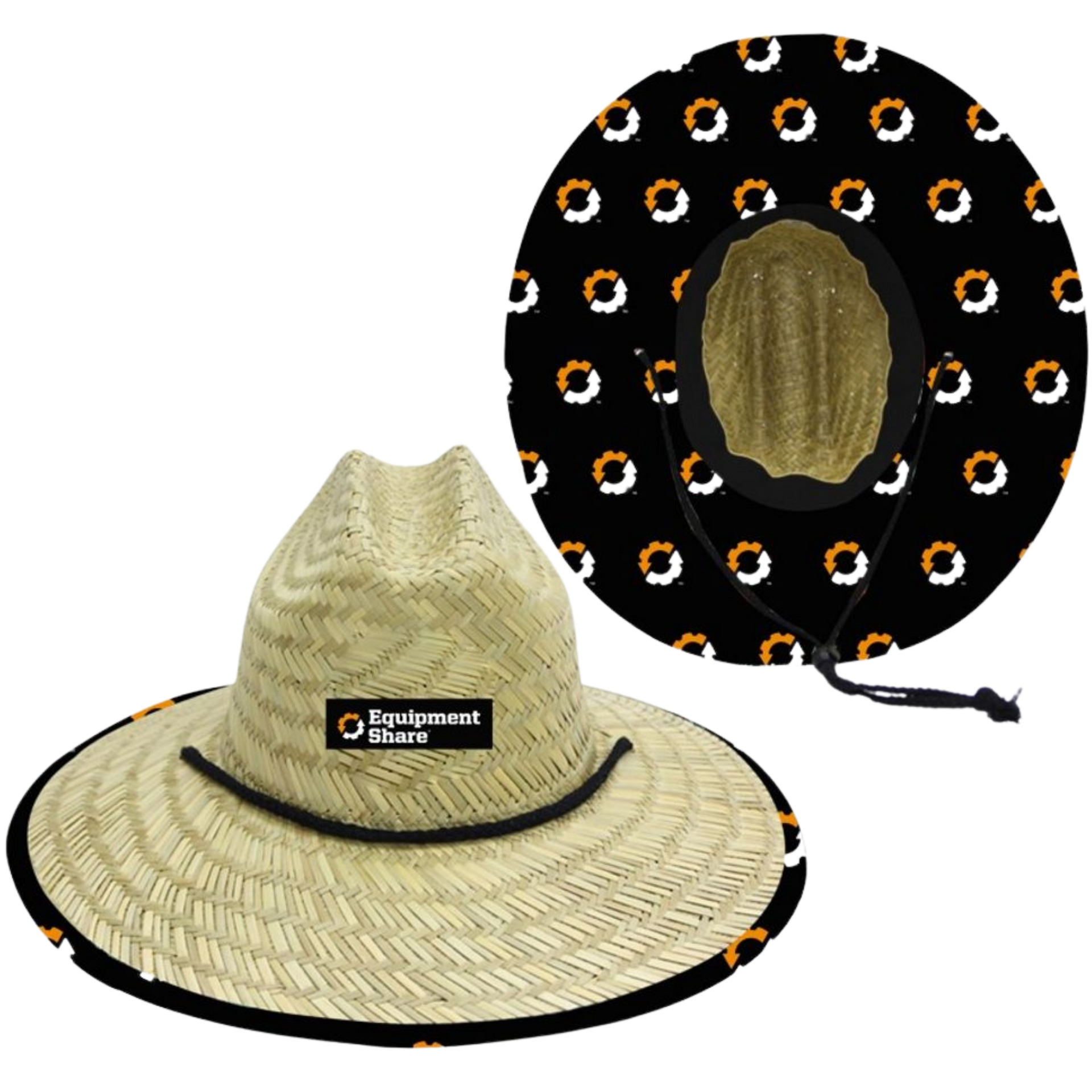 Lifeguard Straw Hat + Full Color Underbrim Imprint and Patch