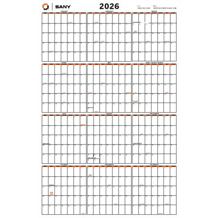 2026 ES + Sany Dry Erase 12 Month Wall Calendar