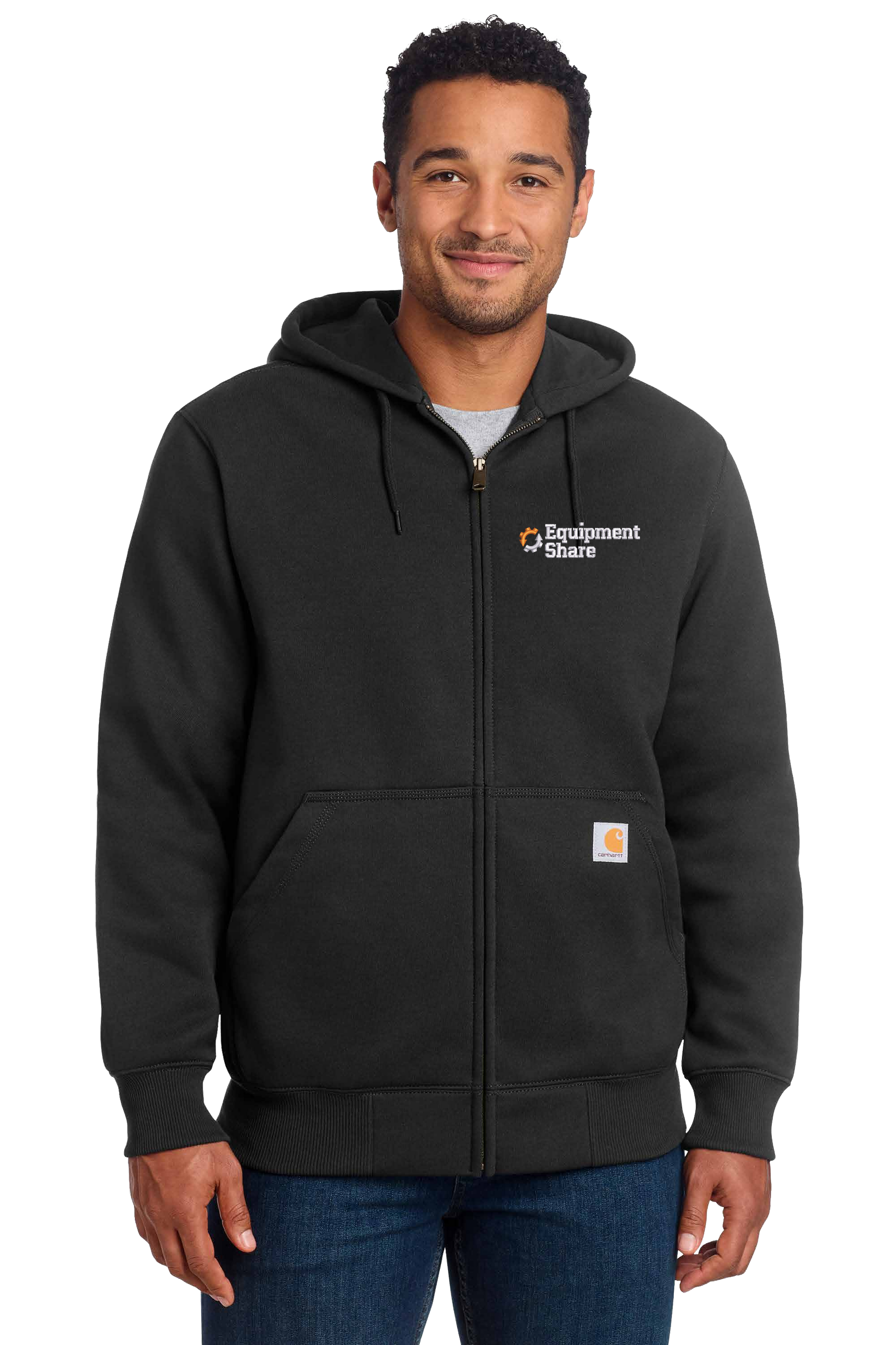 Carhartt Rain Defender Paxton Heavyweight Hooded Zip-Front Sweatshirt - Black