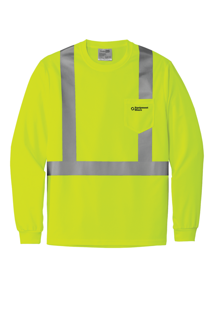 ES CornerStone ANSI 107 Class 2 Mesh Long Sleeve Tee Yellow