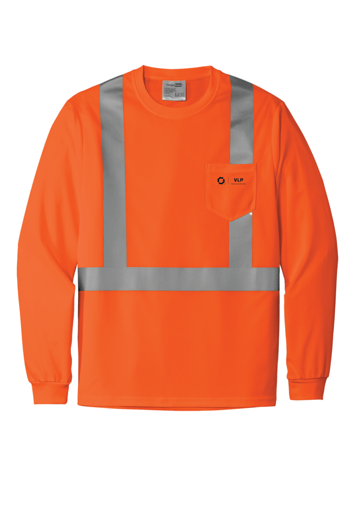 VLP CornerStone ANSI 107 Class 2 Mesh Long Sleeve Tee Orange